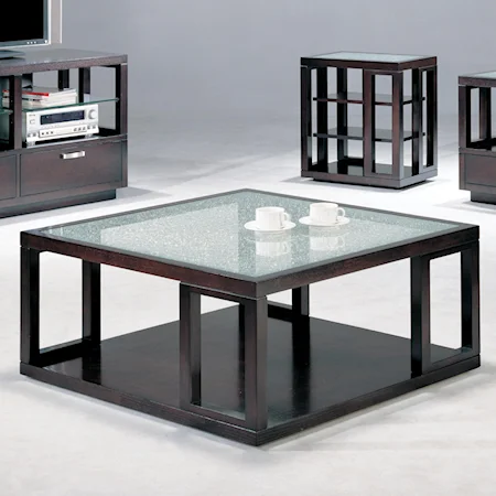 Square Coffee Table w/ Glass Top